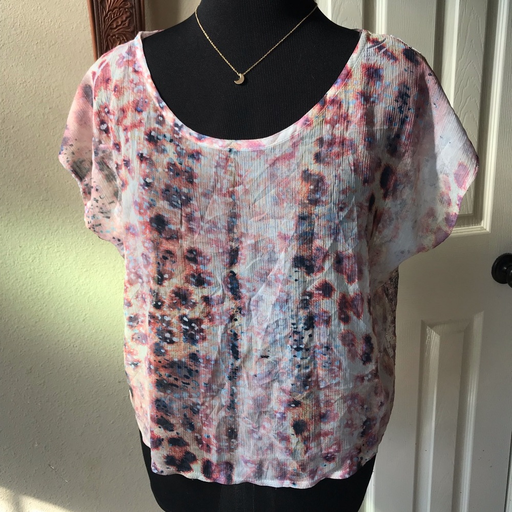 MAI TAI BOHO SHEER Crop Top Lace back